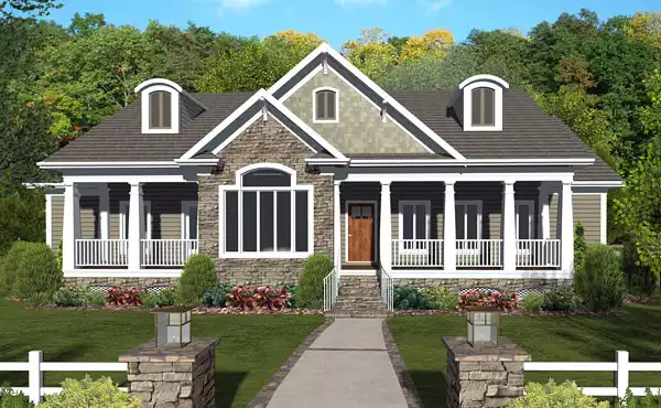 image of ranch house plan 3090